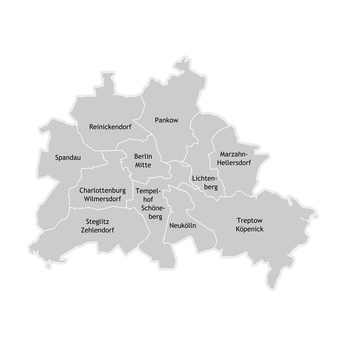 Berlin Karte und Umgebung